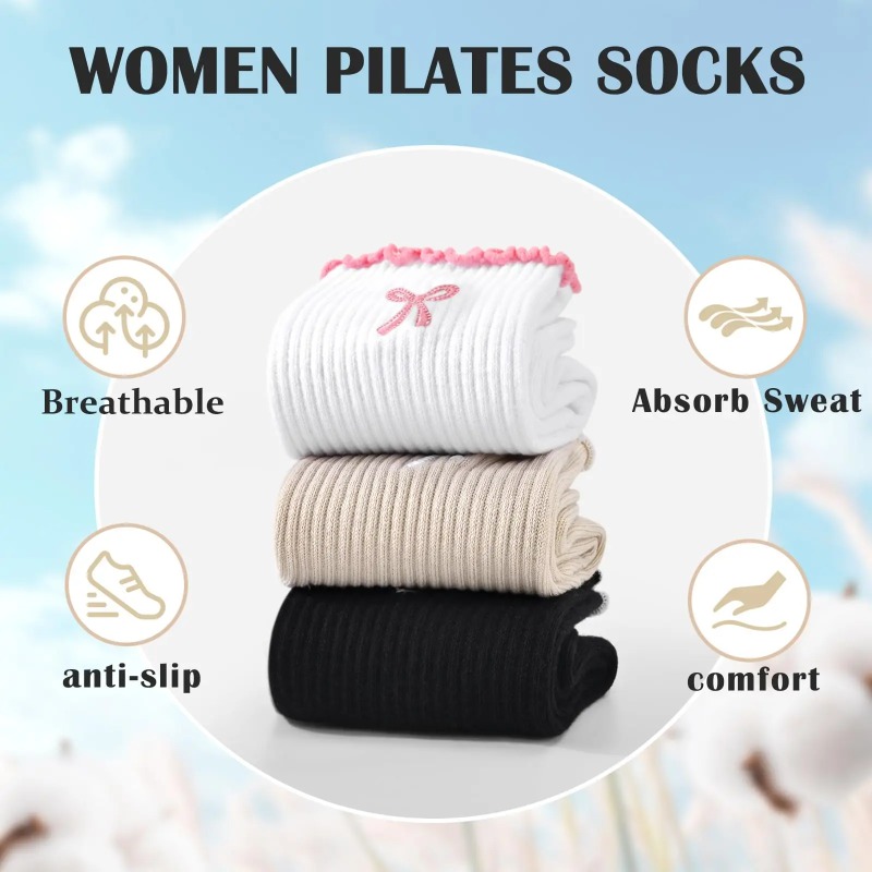 Pilates & Yoga With Harna - Chaussettes de yoga professionnelles, chaussettes antidérapantes