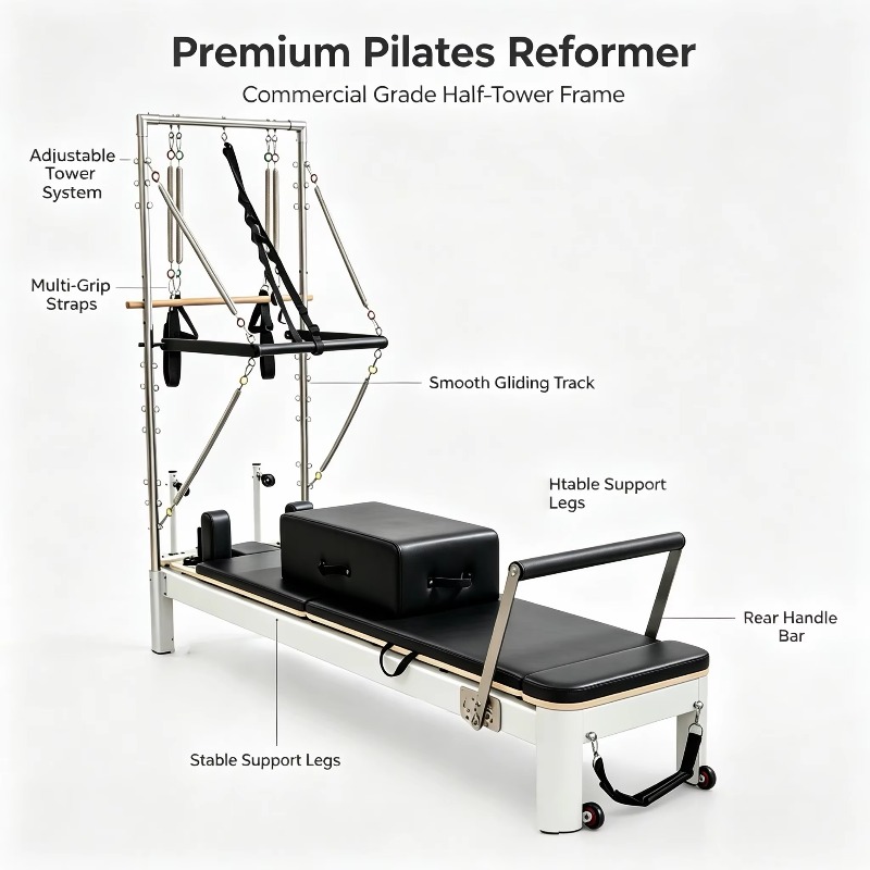 Pilates Reformer Spring - YTTIN Pilates Commercial Premium, Reformer Semi-Haut,