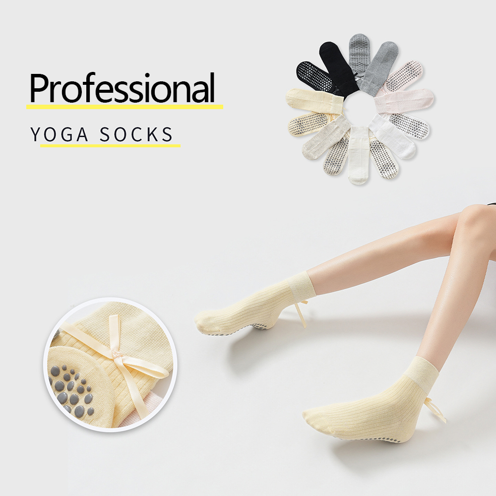 Pilates & Yoga With Harna - Chaussettes de yoga à nœud mignon